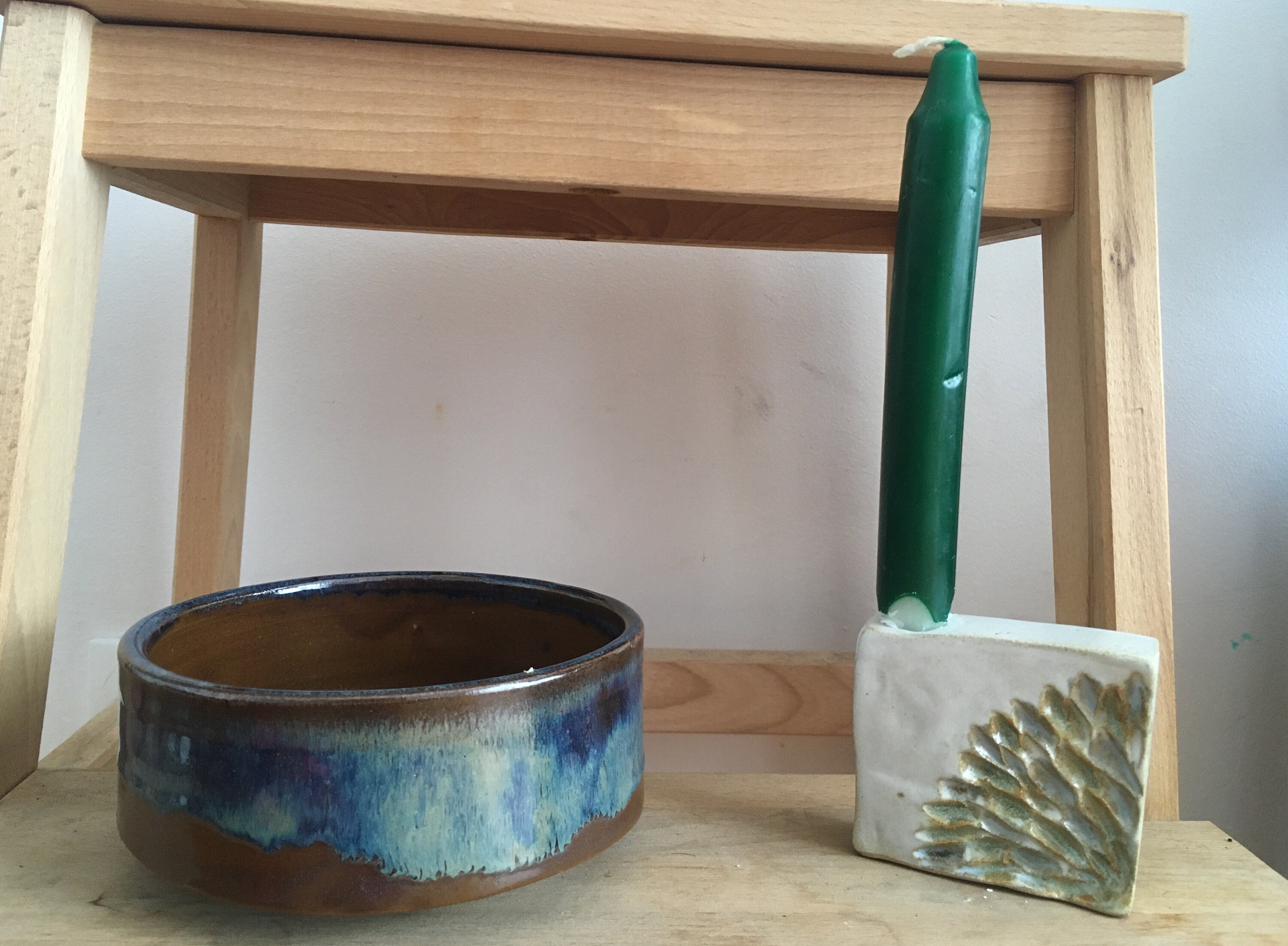 Bougeoir Bloc de Grès Décoré - Céramique