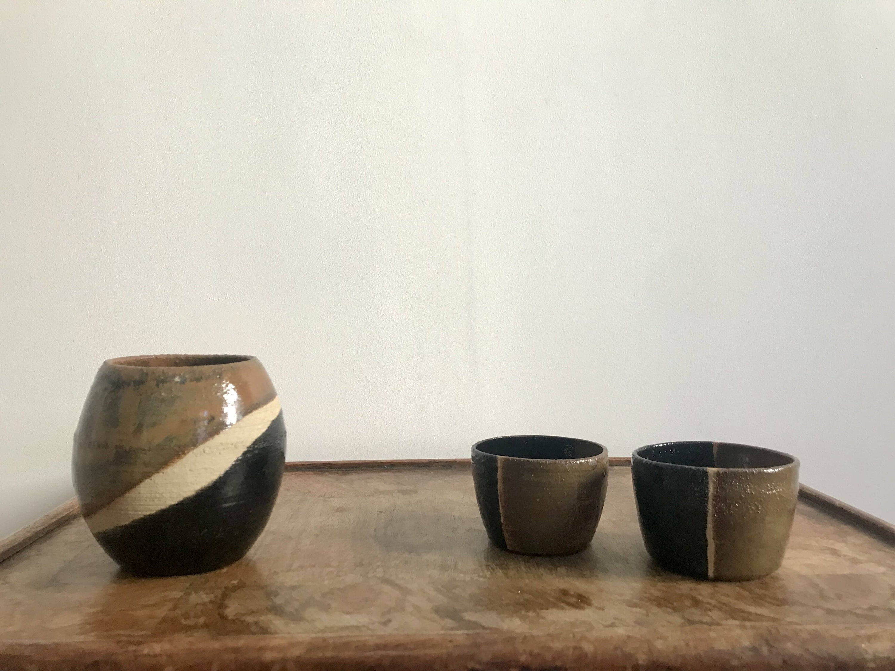 Duo de Tasses Tricolores - Céramique