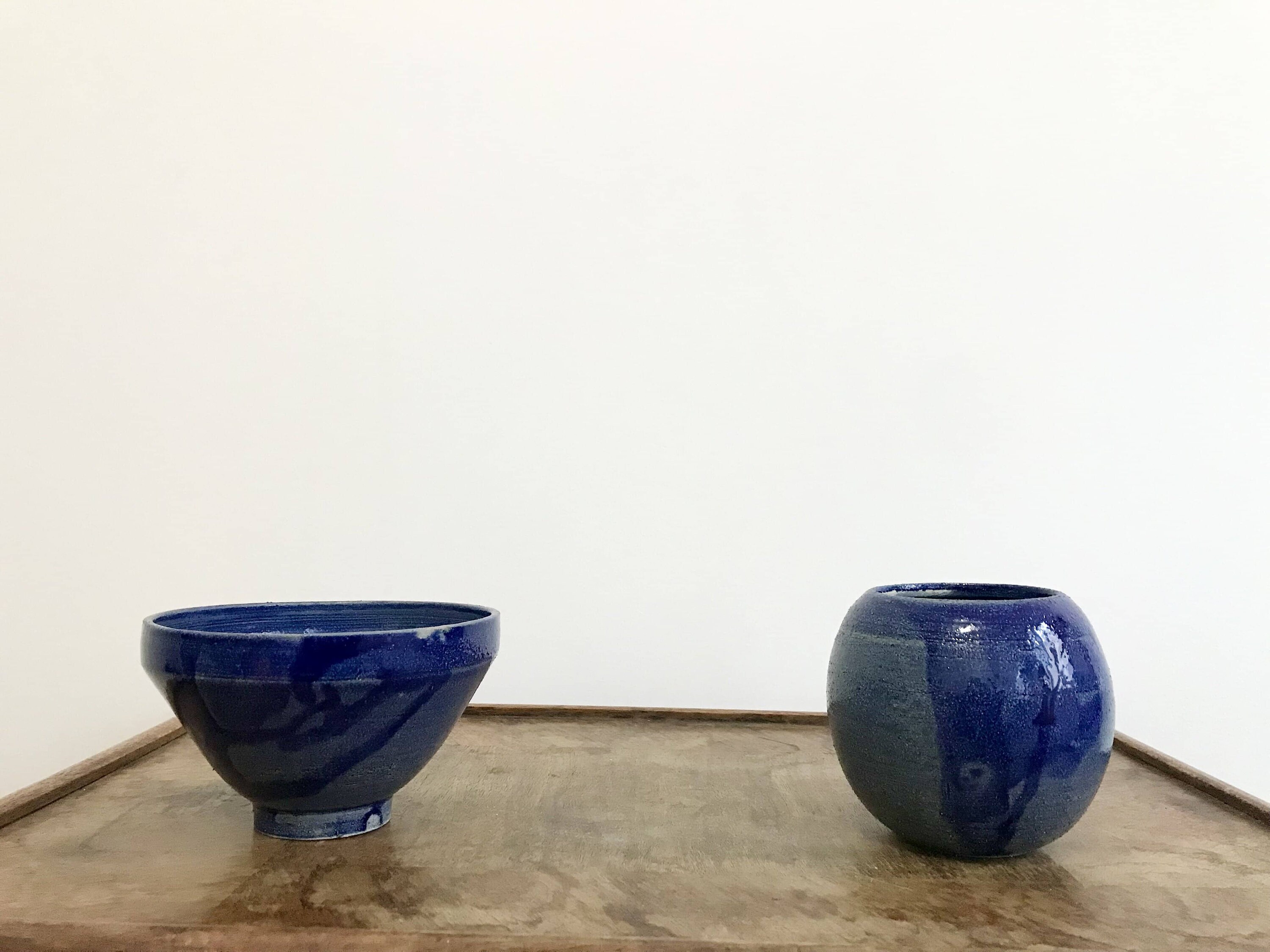 Vase Boule Bleu | à Droite - Céramique