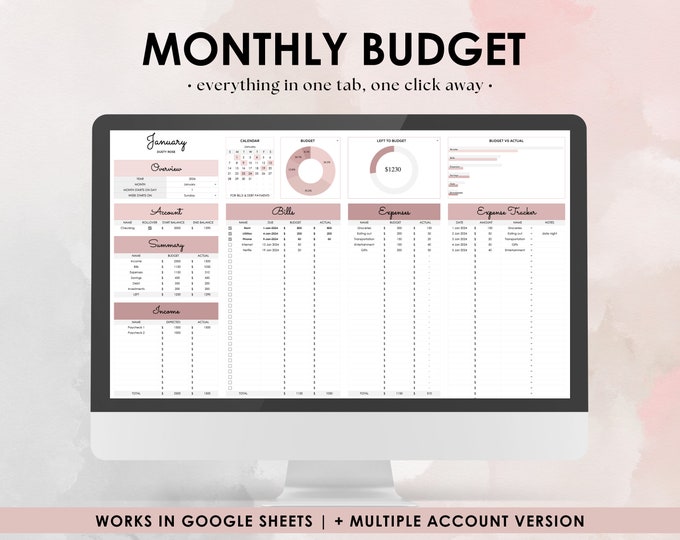 Plantilla de hoja de cálculo de presupuesto mensual para Google Sheets ...
