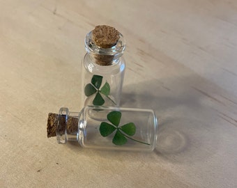 Little Jar of Luck - Four Leaf Clover Keepsake Bottle