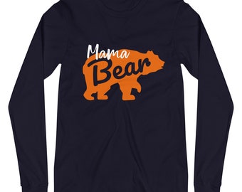MAMA BEAR - Chicago Football Unisex Long Sleeve Tee - Options familiales assorties