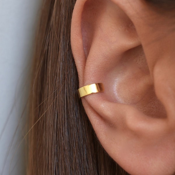 Wide Ear Cuff Gold,Wrap Earrings,S925 Ear Cuff,No Piercing Earring,Dainty Ear Conch Gold,Ear Cuff Sterling Silver,Cuff Earring,Wrap Earrings
