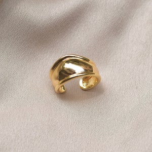 Irregular Shaped Ring,Chunky Gold Ring,Gold Rings For Women,Gold Rings Wide Band,Thick Statement Rings Women,Dainty Chunky Band Ring,Rings image 4