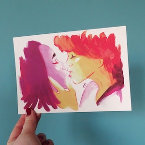 Drapeau de la fierté lesbienne carte postale A5