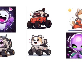 “Cosmic Odyssey” Emoticon Pack – Space Adventure (32 Emotes)