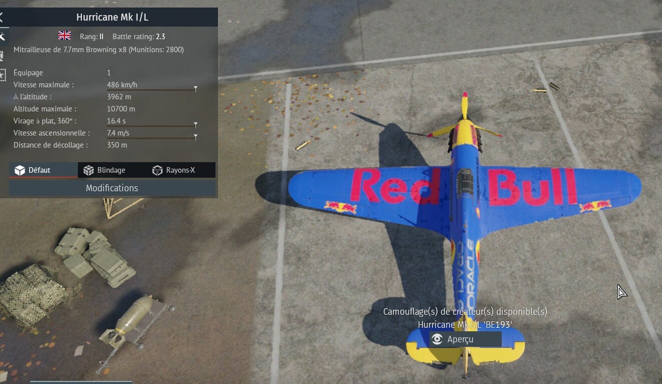 War Thunder User Skin RED BULL Hurricane Mk I/L BR 2.3 Etsy