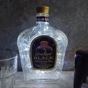 CROWN Royal Black LED Lamp - Choose Light Color - Crown Royal Whisky LED Lamp 02