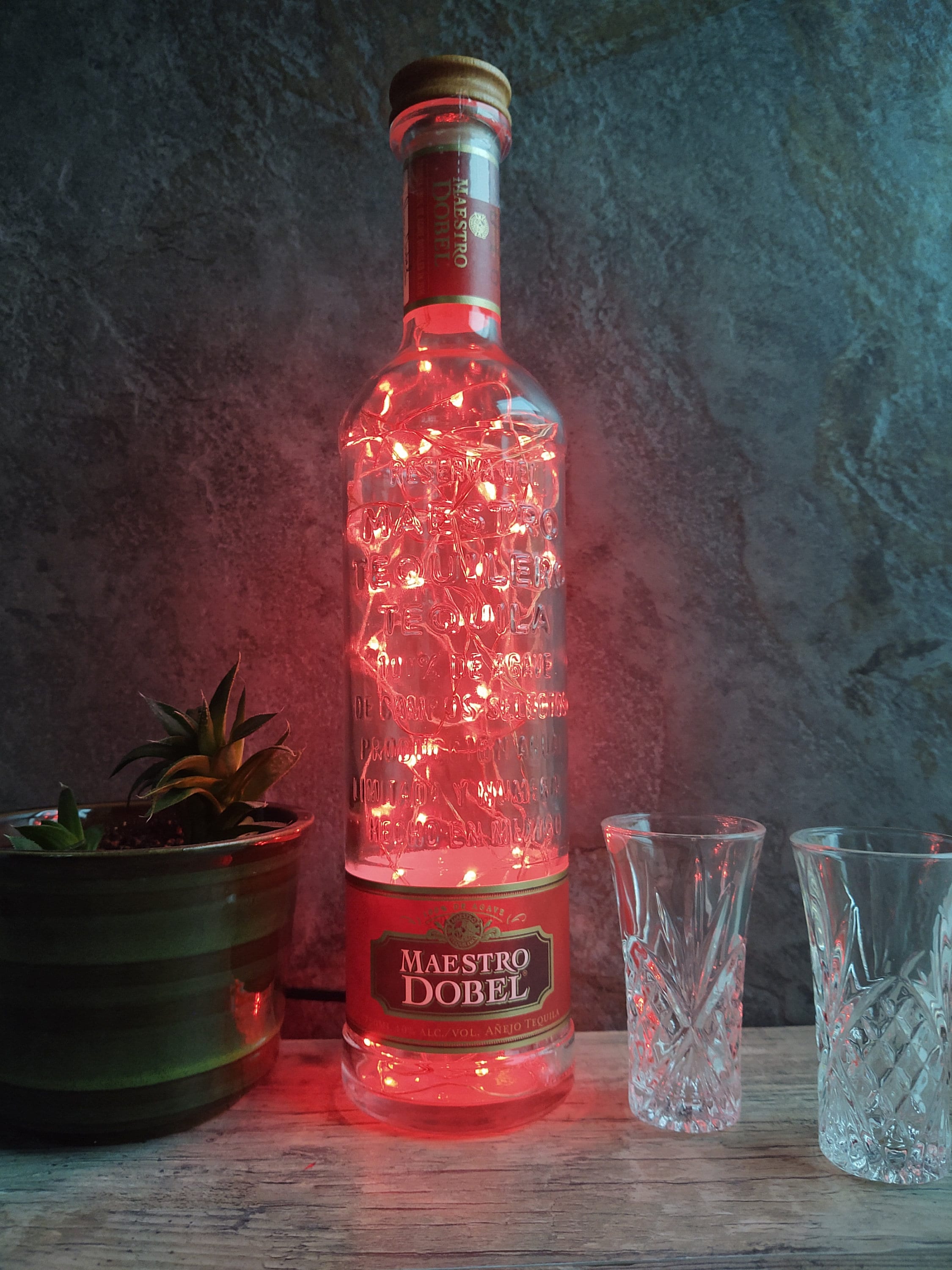 MAESTRO Dobel Tequila Botella LED Lámpara Anejo Tequila LED Etsy