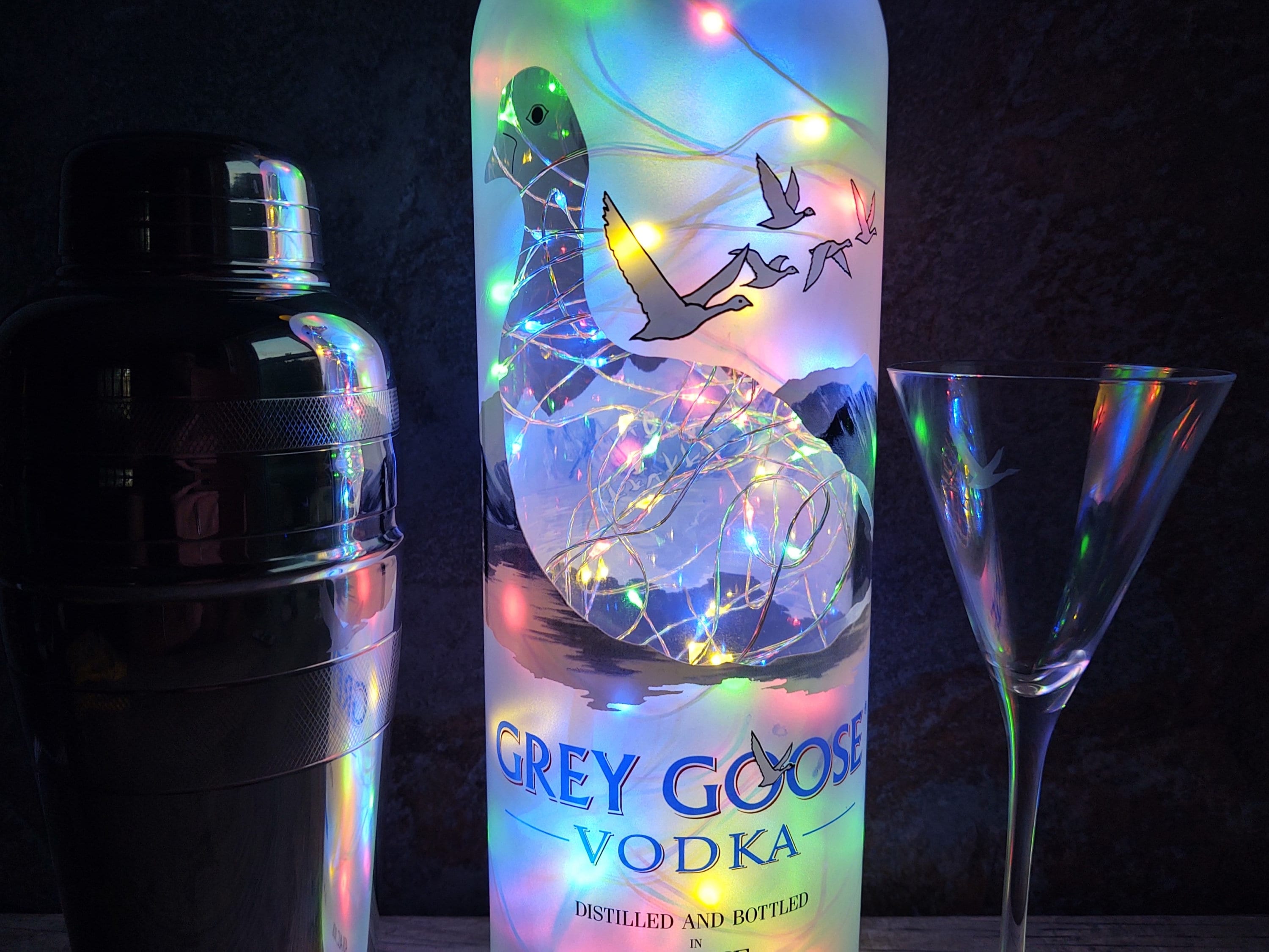 Grey Goose Vodka Empty Bottle 1.75 Liter & 750ml Original Cork, Display Bar  Ware