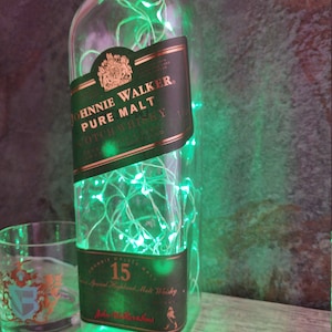 JOHNNIE WALKER 15 Scotch Whisky Lamp - Choose Your Light Color - Johnnie Walker Whisky Bottle LED Lamp