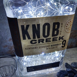 KNOB CREEK 1.75 L Lamp - Choose Color - Knobb Creek Kentucky Staight Bourbon Whiskey Bottle LED Lamp - Bourbon Bar Decor