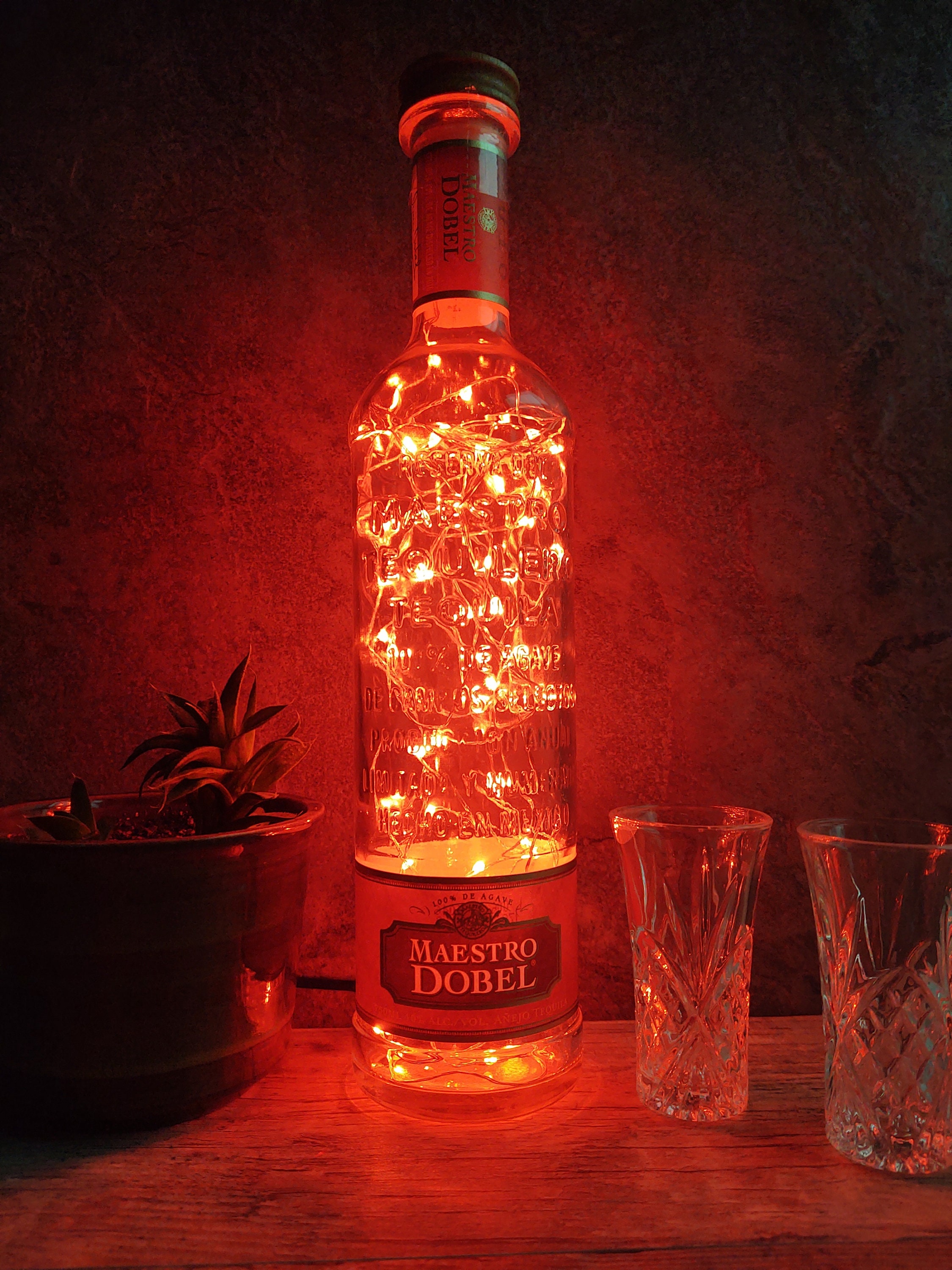 Maestro Dobel Tequila Bottle Lamp – Upcycled Liquor Decor - Etsy
