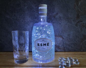 Esme Gin Bottle Lamp – France Gin, Color Choice LED Light