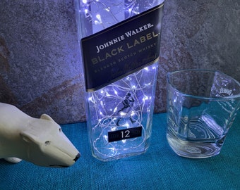 Johnnie Walker Black Label Whisky Bottle Lamp – LED Accent Light