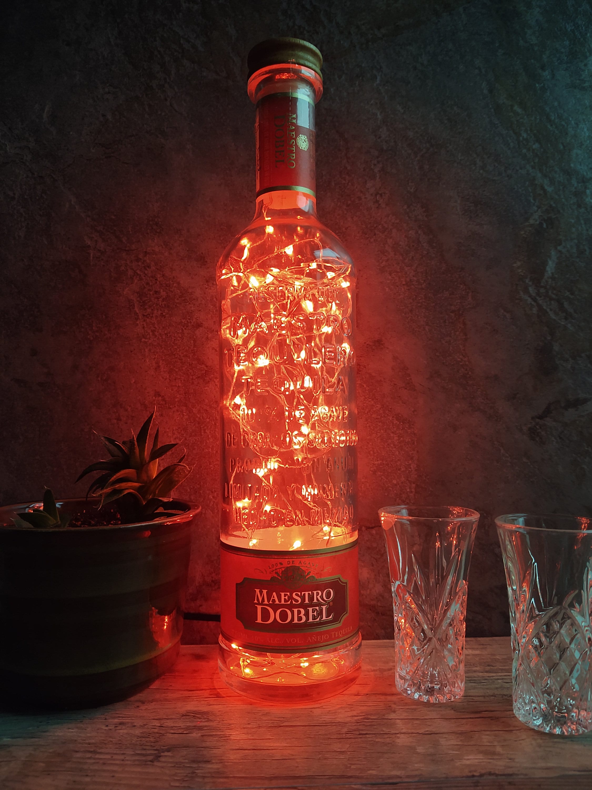 MAESTRO Dobel Tequila Botella LED Lámpara Anejo Tequila LED Etsy