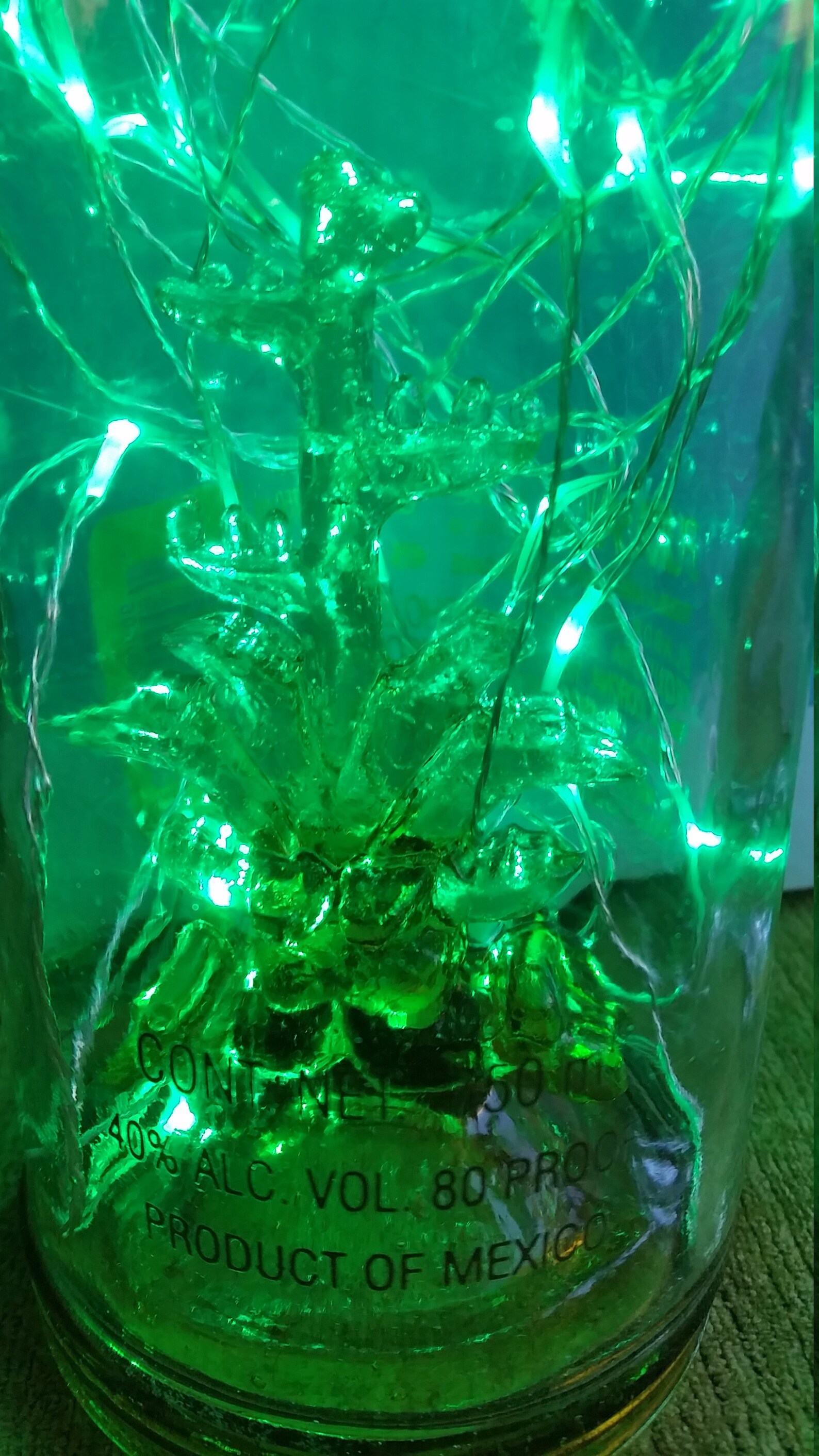 TEQUILA Bottle LED Light Blown Glass Agave Tequila LED Etsy