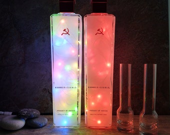 Russian Standard VODKA 3 Liter LED Flasche Leer Empty Display Bottle Deko 
