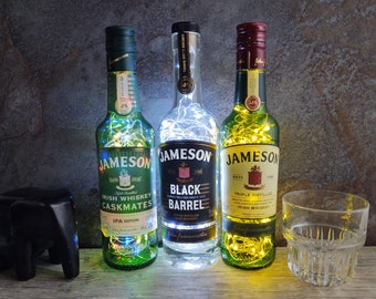 JAMESON Irish Whiskey Bottle Lamp – Upcycled Bar Decor