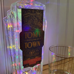 TOM'S TOWN Bourbon Whiskey Lamp = Choose Light Color = Whiskey Bottle LED Lamp Bourbon Bar Decor