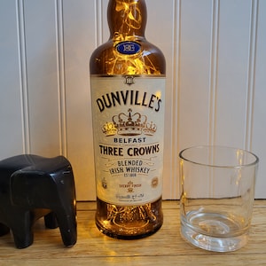 DUNNVILLE&#39;S Irish Whiskey Lamp - Choose Light Color - Dunvilles&#39;s LED Lamp - Irish Whiskey Bottle - Bar Decor