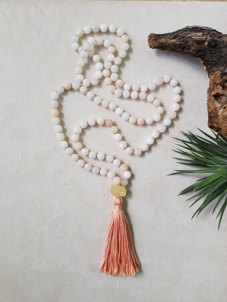 108 mala beads Pink Aventurine Mala Citrine guru bead Etsy