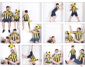 White Box Photography Grid: 12 Box Photoshop Template (20x10)