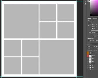 White Box Grid Photoshop Template: 10-Box Collage (Digital Download)