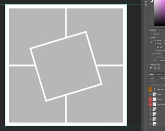 White Box Photography Grid: 5-Box Photoshop Template (Digital Download)