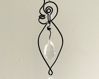 Upcycled Chandelier Crystal Suncatcher