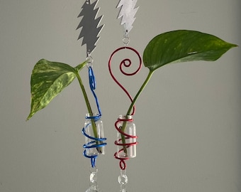 13 Point Propagation Station, Sun Catcher, Bud Vase , Window Decor, Deadhead Gift, Light Catcher