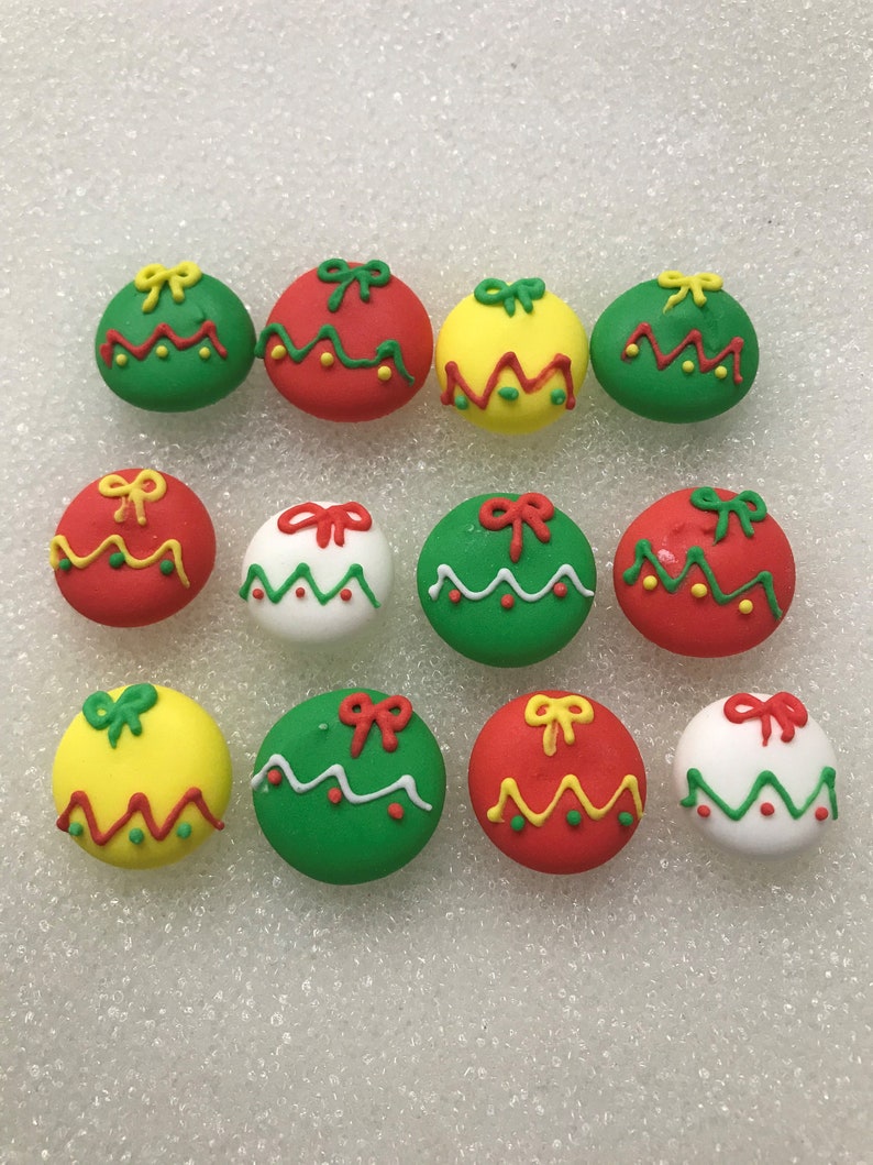 Edible Christmas Ornament Royal Icing Decorations Etsy