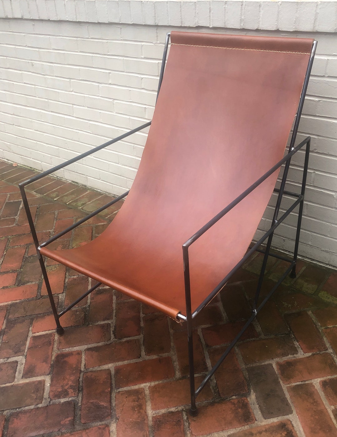 Leather Sling Chair Etsy