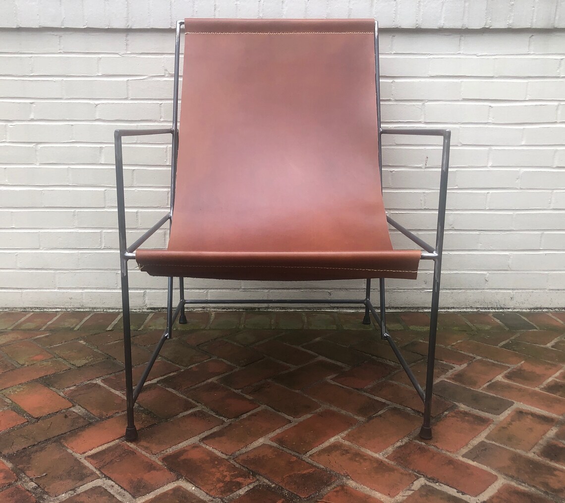 Leather Sling Chair - Etsy