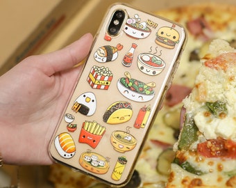 Food pattern pizza french fries 13 Pro Max Case google pixel 3 xl Samsung S9 Note 20 Phone 6 Pro kawaii XR funny gift Galaxy S10 S21 ultra 5