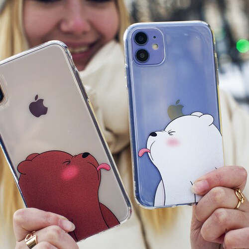 Funny Bears Cute Graphic Case Iphone X Couple Case Iphone 11 Etsy Norway