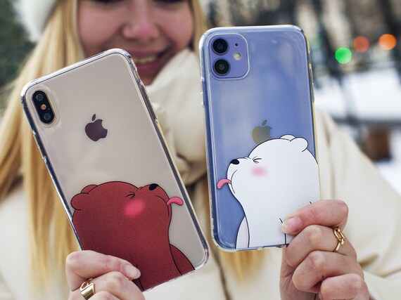 Funny Bears Cute Graphic Case Iphone X Couple Case Iphone 11 Etsy Israel