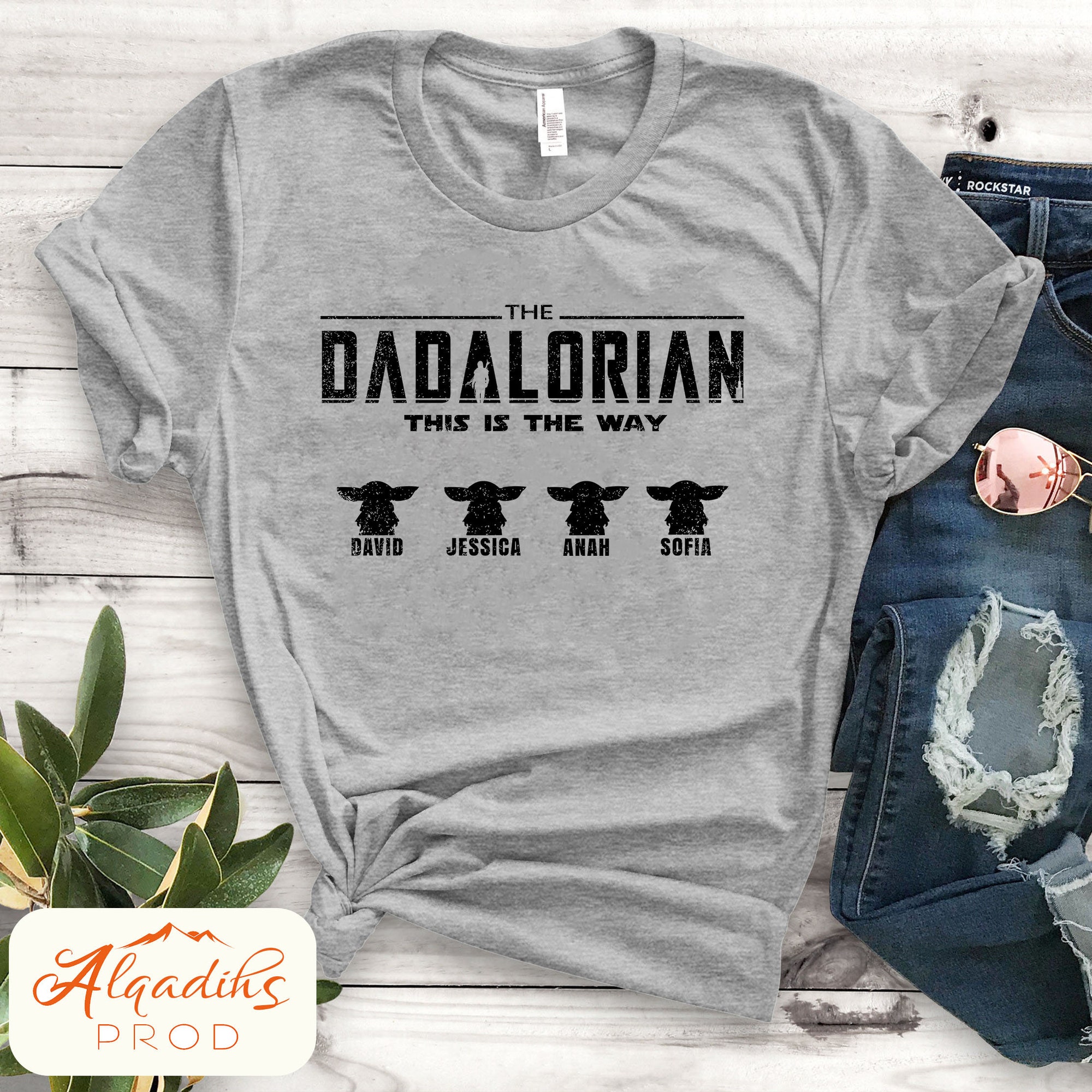 Discover The Dadalorian Shirt, Customized Dad Shirt With kids Name, Father's day 2022 gift Idea, Personalized Daddy T-shirt, Custom dad For Dad Birth