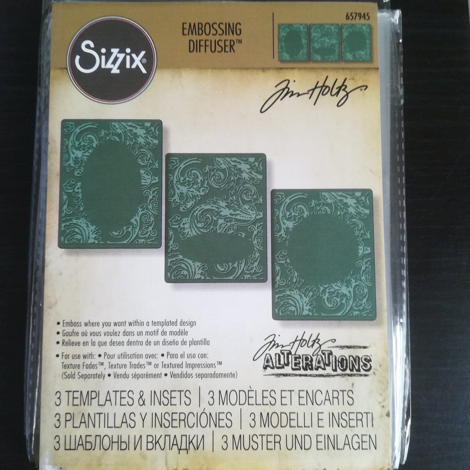 Prägeschablonen Sizzix Texture Fades Embossing Diffuser Etsy