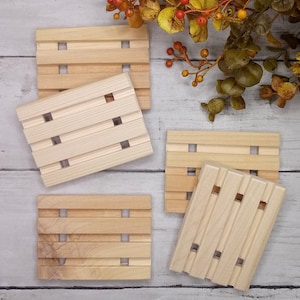 Handmade Wooden Cedar Soap Dish 100% Natural Wood No Stains Varnishes Or Chemicals.