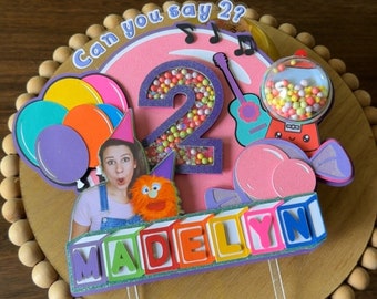 Ms Rachel cake topper, Ms Rachel bubble topper, Ms Rachel birthday, Ms Rachel decorations kids party 1st birthday invitation shirt favors