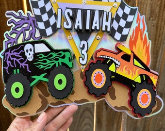 Monster truck Cake topper, monster truck Topper, Grave Digger Toro Loco cake topper, cake topper
