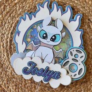 Light Fury Cake Topper Shaker dragon night fury how to train a dragon kids party dragons
