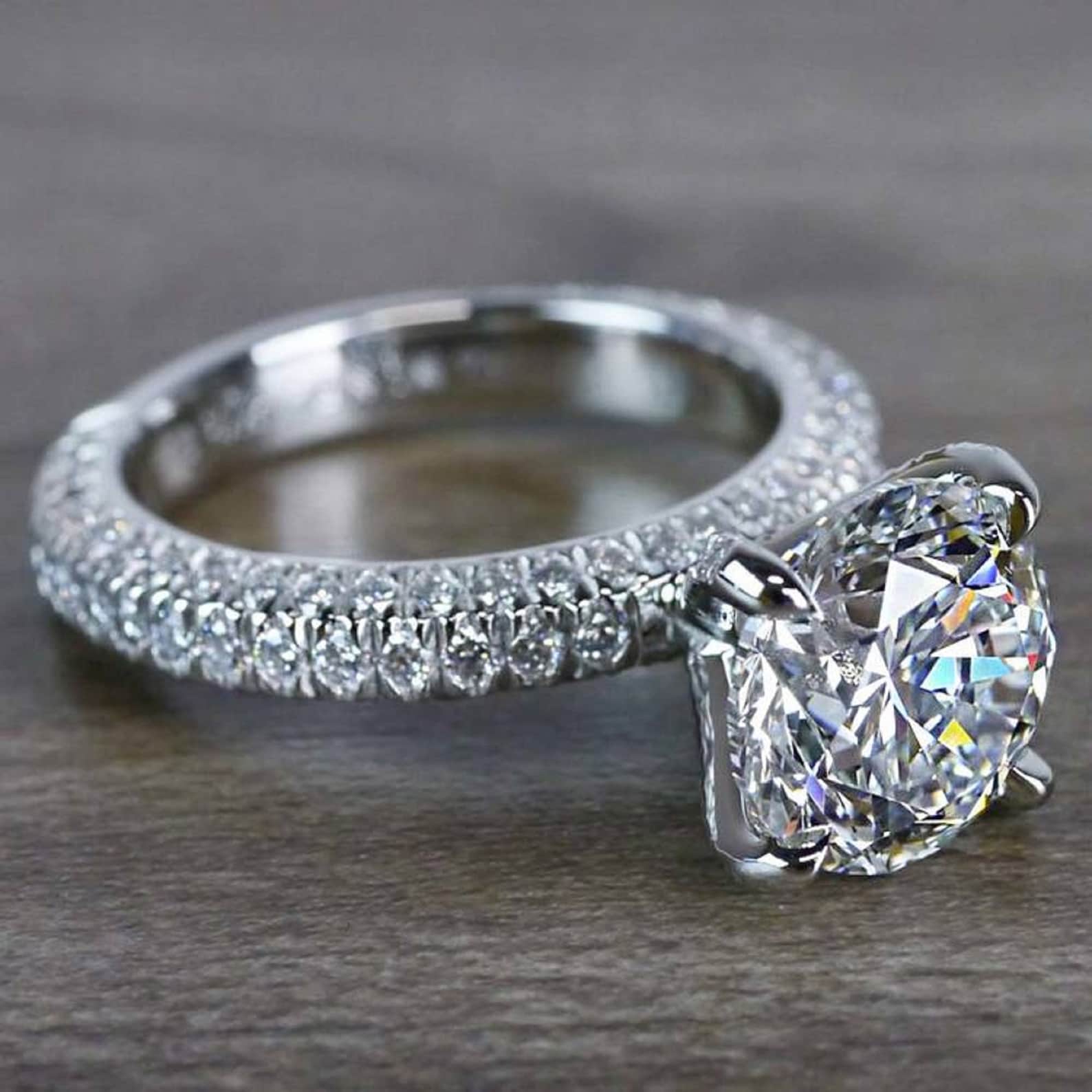 Moissanite Unique Engagement Ring Luxurious Moissanite Ring Etsy