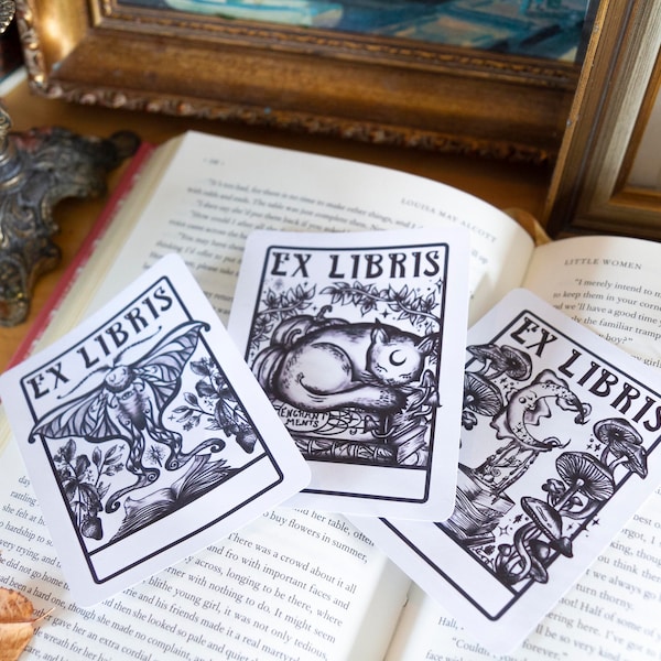 Ex Libris Stickers, Ex Libris Labels Self Adhesive, Library Stickers, Writable Ex Libris Stickers, Planner Stickers, Booklover Stickers