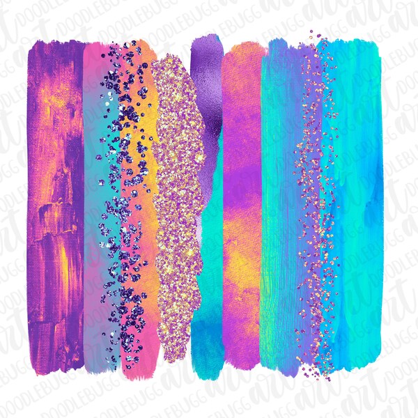 Bright Brush Strokes transparent PNG file, file for sublimation, brush strokes background, brush stroke clipart, INSTANT DOWNLOAD