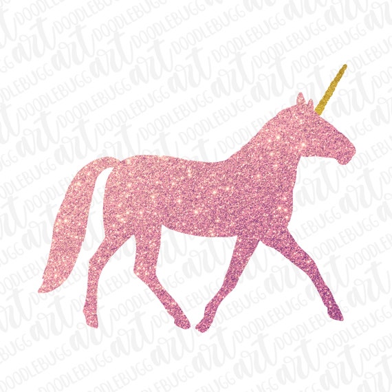 Pink Glitter Unicorn transparent PNG file for sublimation | Etsy