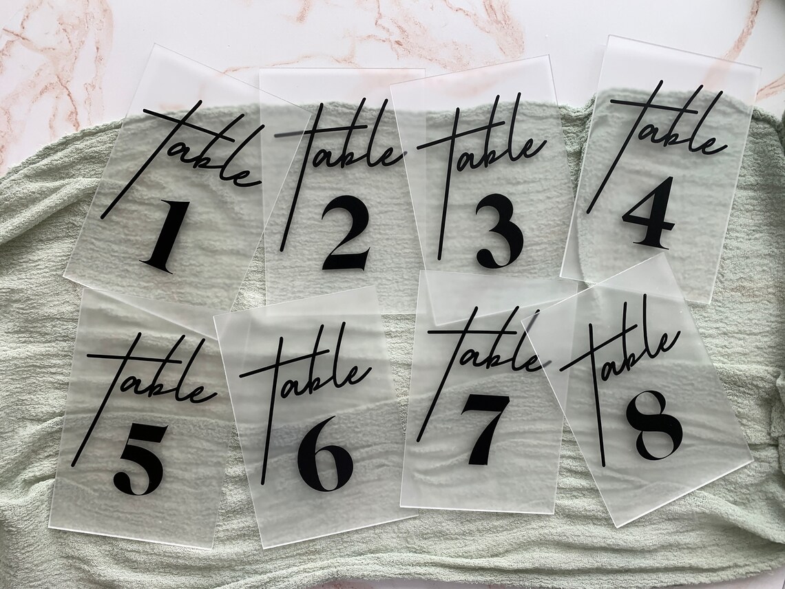 Acrylic Table Numbers Acrylic Table Numbers With Stand Etsy