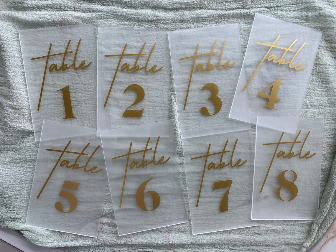 Acrylic Table Numbers Acrylic Table Numbers With Stand Etsy