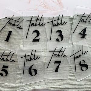 Modern Acrylic Table Numbers for Weddings